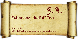 Zuberecz Madléna névjegykártya